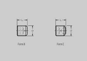 Spannschrauben Verwendung Form B: Zum Spannen von Zylinderschäften DIN 5 Form B und E. Verwendung Form E: Kugeldruckschrauben zum Spannen von Zylinderschäften DIN 5 Form E.