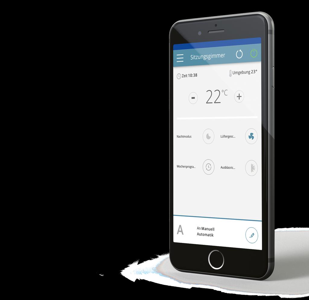 STEUERUNG Die Bedienung des EasyClim kann über die mitgelieferte Fernbedienung, über Touchscreen direkt am Gerät oder auch via Smartphone erfolgen.