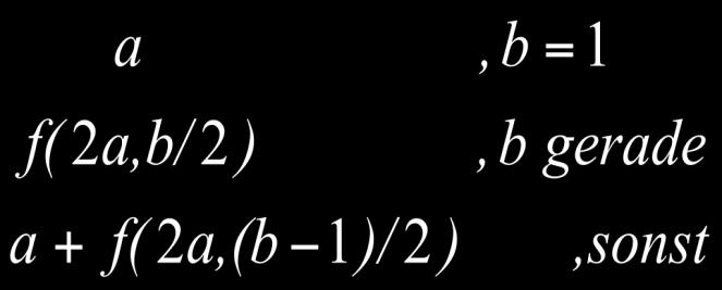 U1.A1 f(a, b) = a x b = a) Induktionsbeweis über a möglich? Induktion über a ist nicht möglich. Der Induktionsanfang schlägt bereits für b > 1 fehl!