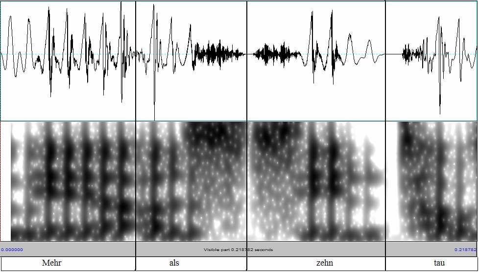 Abbildung 2 Wellenform und Spektrogramm des