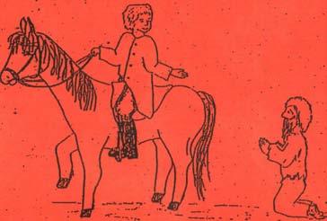 St. Martin reitet auf seinem Pferd, nach der ökomenischen Andacht in der Herz-Jesu-Kirche, geleitet von Kindern mit Laternen zum Ev. Gemeindehaus, Himmelsweg. 11.11. 18.00 Uhr.