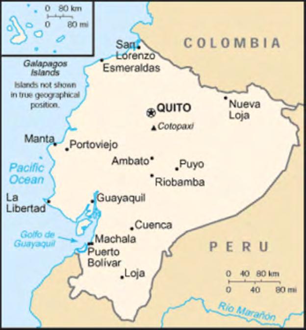 Ecuador Geographie ist geographisch, topographisch,