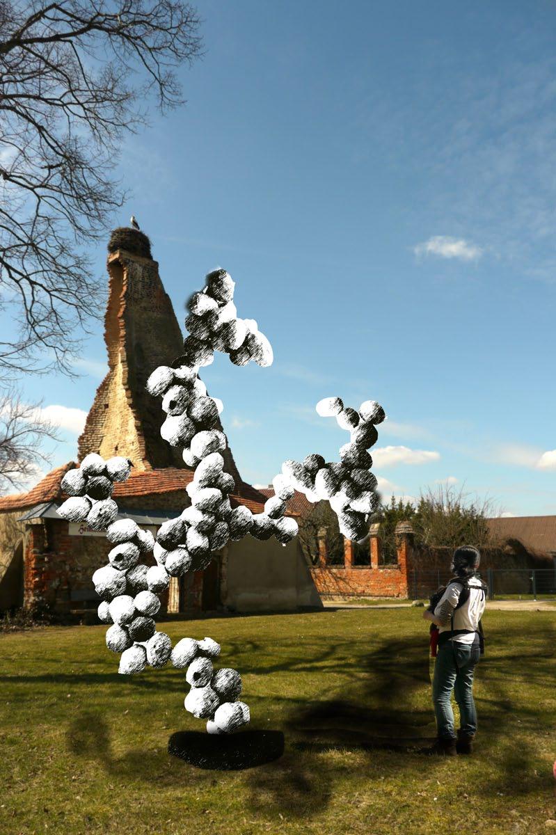 Entwurf für Wood Cell (Visualisierung) vor dem Schwedenturm in Wagenitz, 2013, Größe ca.