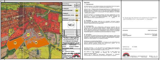 Bebauungsplan mit Umweltbericht, parallel dazu die Änderung des Flächennutzungsplanes Erstellen Vorentwurf und Entwurf incl.