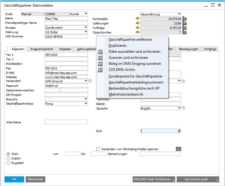 Dokumenten-Management-System CKS.DMS für SAP Business One - Die Archivierungslösung Mit unserem Dokumenten-Management-System (CKS.