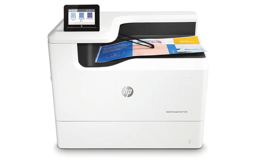 Datenblatt HP PageWide Managed Color P75250dn Eine neue Ära des kostengünstigen Farbdrucks, hoher Produktivität und effektiver Sicherheitsfunktionen 1 HP Managed MFPs und Drucker sind für verwaltete
