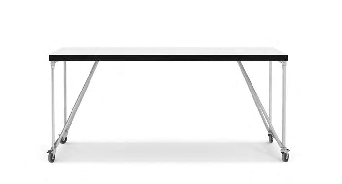 Tischmodelle Zubehör Die RackPod-Serie bietet 3 Tischtypen für unterschiedliche Tätigkeiten und Raumsituationen. Alle Tischmodelle stehen im Standard auf leichtlaufenden Möbelrollen mit Feststellern.