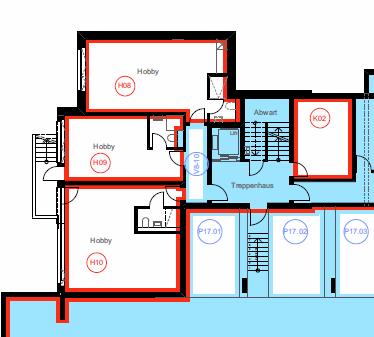 Hobbyraum A (H08) Haus West Zimmer: Nutzfläche: Etage: Bestehend aus Arbeitsraum und Reduit 34 m2 Untergeschoss (UG) Hobbyraum B (H09) Haus West Zimmer: Nutzfläche: Etage: Bestehend aus Arbeitsraum