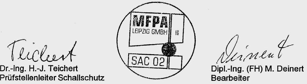 MFPA Leipzig GmbH Prüfzeugnis PZ nriii/s-04-093 Võrdluseks Lisas 2 ära toodud Saksa Raudtee määruse DS 800.