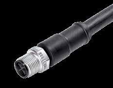 M1-S Kabelstecker mit S-Kodierung, zur Spannungsversorgung, umspritzt, PUR Male cable connector with S-coding, for power supply, moulded, PUR Kabeldose mit S-Kodierung, zur