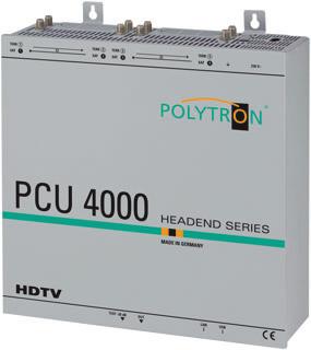 PCU 4111, PCU 4121, PCU 4141 Universal-Kopfstelle mit Triple-Tunern und 4 CI Triple-Tuner: Eingangssignale frei wählbar DVB-S(2), DVB-T(2), DVB-C Mischempfang möglich Umsetzung von 4 Eingangssignalen