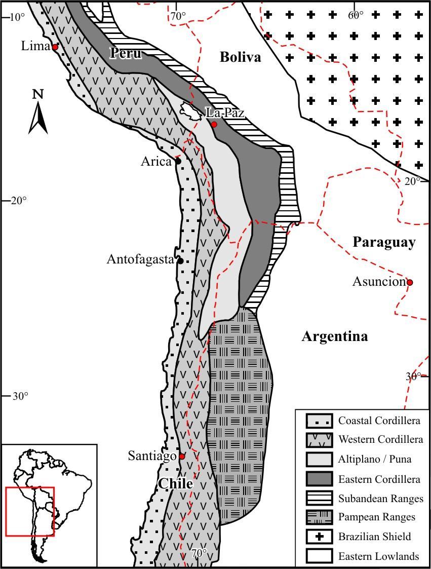 12 von aseismischen Rücken wie der Carnegie-, Nazca-, und Juan Fernandez Ridge und dem mittelozeanischen Rücken des Chile Rücken (Chile Rise) getrennt werden.