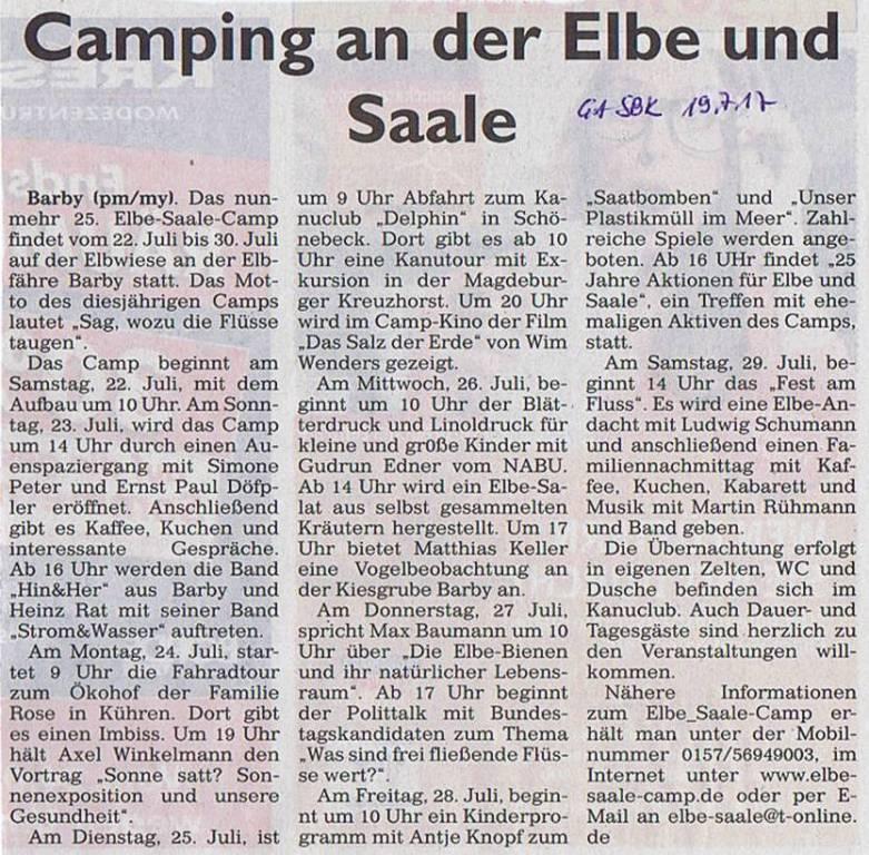 Teilnahme am Elbe-Saale-Camp in Barby am 26./27.