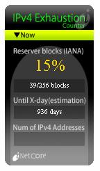 Gegenwart IPv4 Adressen gehen aus (IANA pool exhaustion, Quelle IANA) 29.06.2008 by P.