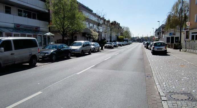 Analyse Straßenraum Kornstraße Süd Hauptverkehrsstraße Zul. Geschwindigkeit von 50 km/h DTV 6.