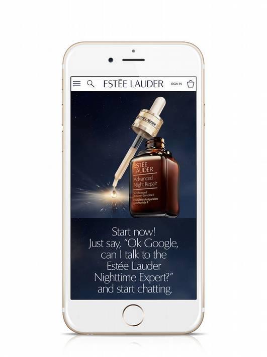 KOSMETIKMARKE LAUNCHT SPRACHGESTEUERTE APP Das Kosmetikunternehmen Estée Lauder hat die App Estée Lauder Nighttime Expert herausgebracht, die mit Hilfe des Google Assistant auf Google Home