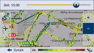 Rechts oben zeigt das Symbol für die Qualität des GPS-Empfangs an, wie genau die Standortdaten gerade sind.