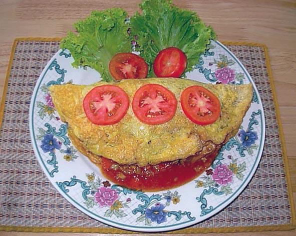 Omelett mit Hackfleisch Omelet with minced