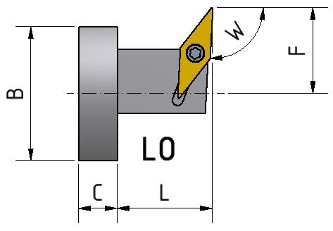 Schneidplattenhalter Porte-plaquettes Insert holders I02 Schneidplatte Typ V Plaque Typ V Insert Typ V L F B C W D S α Vis de serrage du stock [mm] [mm] [mm] [mm] [ ] [mm] [mm] [ ] Clamping screw on