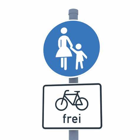 Ausnahmsweise sind Gehwege schon mal mit dem Zusatzschild Radfahrer frei für den Radverkehr freigegeben.
