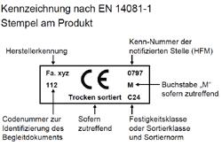 CE Kennzeichnung bei Sortierung nach DIN 4074 (2008-12) nach den Grundsätzen der EN 14081-1 Die Sortierung nach DIN 4074 ist weiterhin unverändert möglich.
