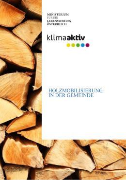 HOLZMOBILISIERUNG Holz als krisensicherer Rohstoff Ausschöpfung (Mobilisierung) regionaler Potenziale im Kleinwald Optimierung der Nutzungspfade (kaskadische Nutzung) Umstieg von fossilen auf