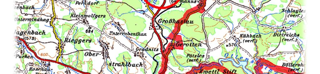 Der Weg zum Lagerplatz ist ab der Ortseinfahrt Groß-Globnitz mit Schildern gekennzeichnet.