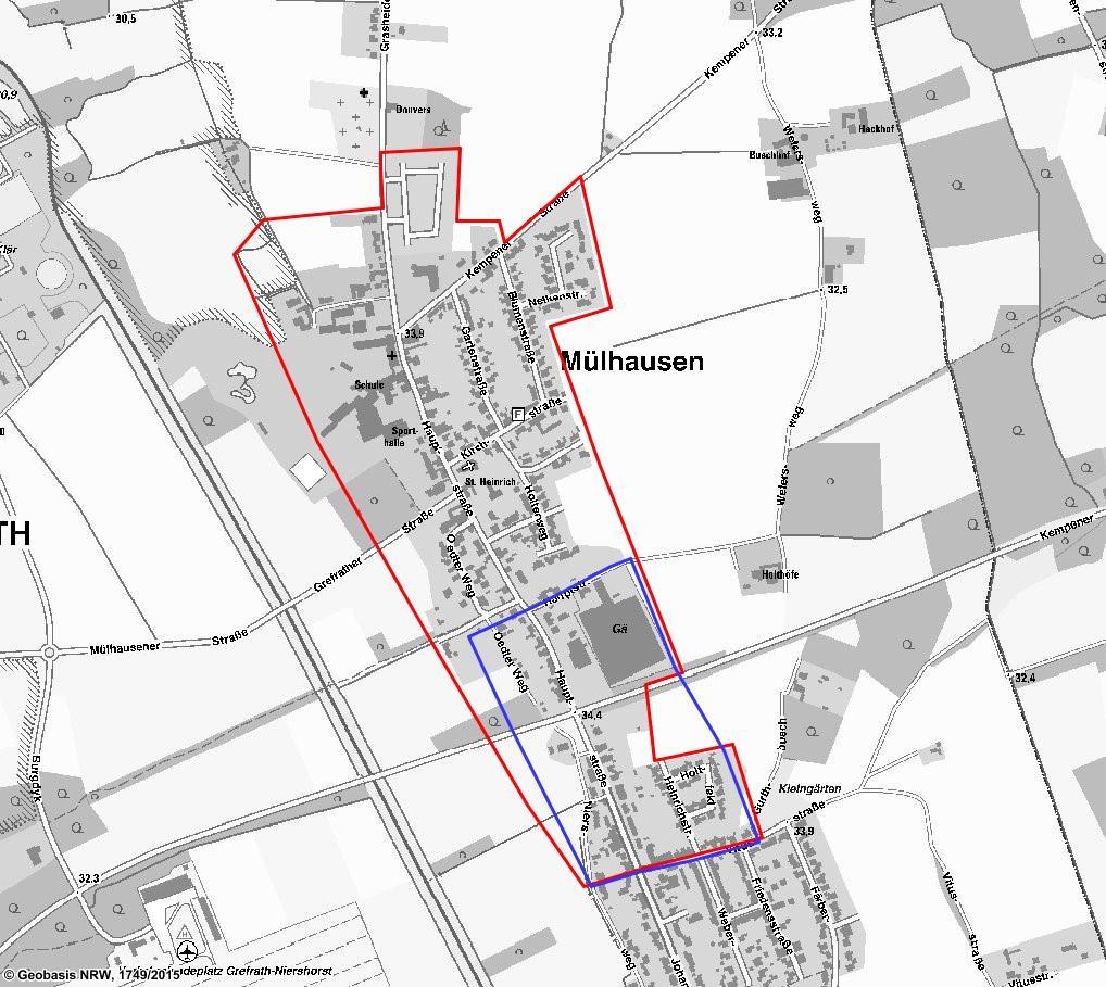 Seite 7 von 7 Anlage 2: Kartenübersicht des Ausbaugebietes Mühlhausen Anmerkung: das blau umrahmte Gebiet von