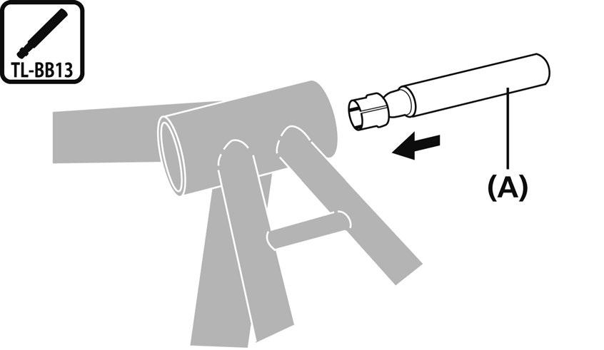 MONTAGE Demontage Verwenden Sie TL-BB13 für die Demontage des Innenlagers. 1. Setzen Sie das Werkzeug für die Demontage in das Innenlager ein.