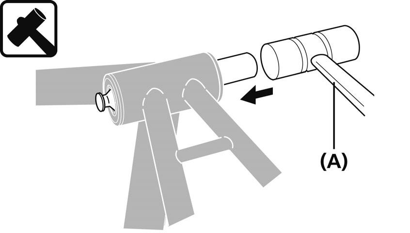 (A) Kunststoffhammer (A) TL-BB13 4. Klopfen Sie auf die gleiche Weise auf das andere Ende der Tretlagerschale und nehmen Sie sie heraus. 2.