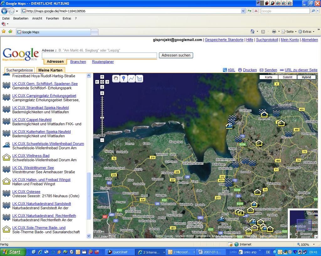 GIS@ViRNordwest HINWEIS auf das Forum: Ziel ist die Visualisierung von GIS in der VIR Nordwest (Forum IV) grenzübergreifenden Freitag 13.07.2007 in der Bremischen Bürgerschaft/ Geo- und Fachdaten.