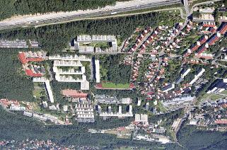 Sanierte Schillerstraße Waldsiedlung, Luftbild die Versorgungssicherheit verbessert wurde.
