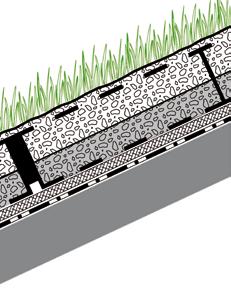 Georaster -Element Schubrichtung 625 mm Abschließend erfolgt die dichte Bepflanzung des Daches mit