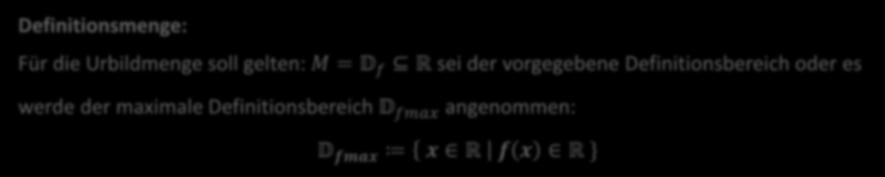 Funktionen einer reellen Veränderlichen Sei f: M W f N eine Funktion, mit N = R.