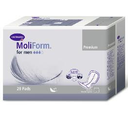 MoliForm Premium soft for men MoliForm Comfort MoliForm Premium soft for men ist eine speziell für die männliche Anatomie konzipierte Inkontinenzvorlage, die perfekten Schutz mit hohem Tragekomfort