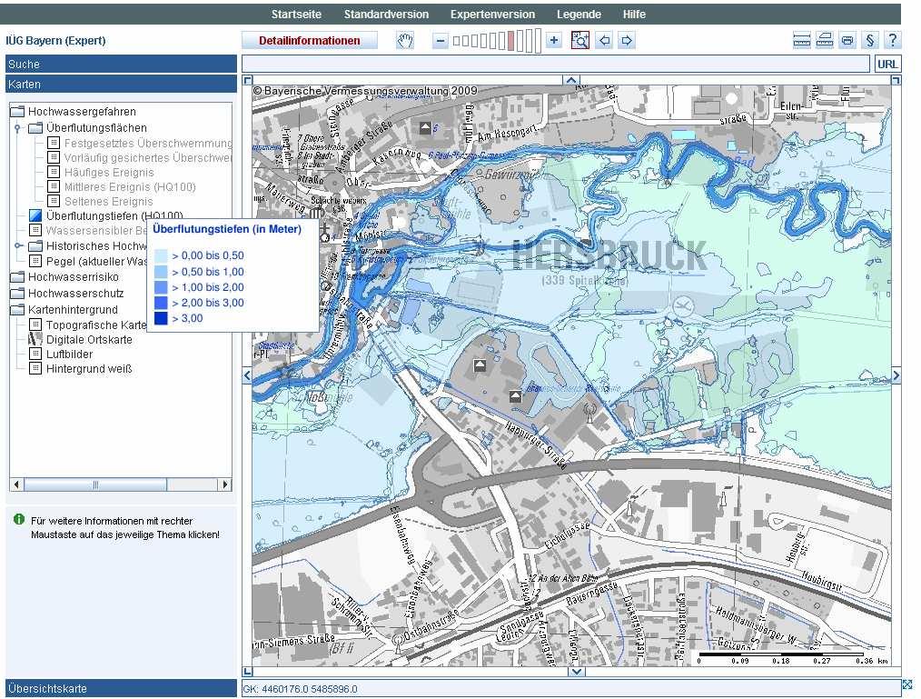 4.4 Die Mündung von FloodScan in Hochwassergefahrenkarten Jede zukunftsorientierte Hochwasserschutz-Konzeption sollte die Erarbeitung von Hochwassergefahrenkarten [ ] beinhalten (LAWA 2004, 15).