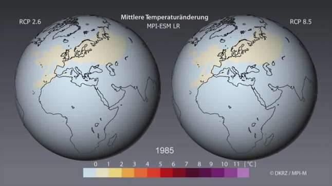Temperaturprognose 1985-2100 Quelle: DKRZ/MPI-M; Prof. Dr.