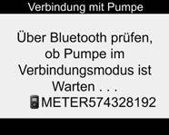 Anzeige der Pumpe Verbindung mit Pumpe Für Verbindung zunächst Gerät ausschalten,