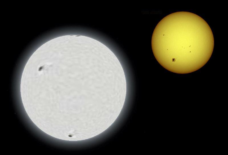 Sirius A vs Sonne Sirius A: 2,1 Sonnenmassen T eff = 9.