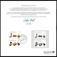 Nr. 2735, SM, ESSt und Schwarzdruck VS-GG 290 3,50 2010 - Klappkarte "Ein philatelistisches Dankeschön - Tag der Briefmarke" beklebt mit