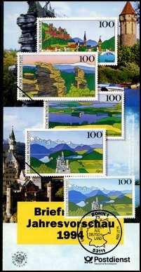 1994 - Jahresvorschau "Deutsche Landschaften" beklebt