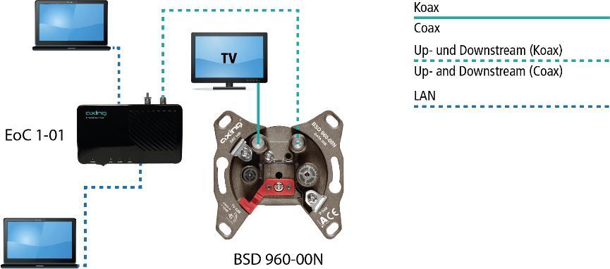 2.1. Connection examples for AXING antenna wall outlets BSD 21-xx Extended