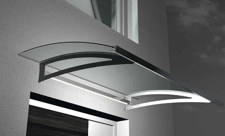 vordachsysteme mit Beleuchtung Stahl verzinkt VD200L SILBER Athletische Form am Tag und in der Nacht 900 Diese Vordach-Variante versprüht pure Energie bei Tag und bei Nacht.