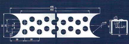 Innenmaß der Ausklinkung Variante 3 Leitersprossenprofil Variante 3 Variante 3 50 x 40 x 452* mm mit Ausklinkung,