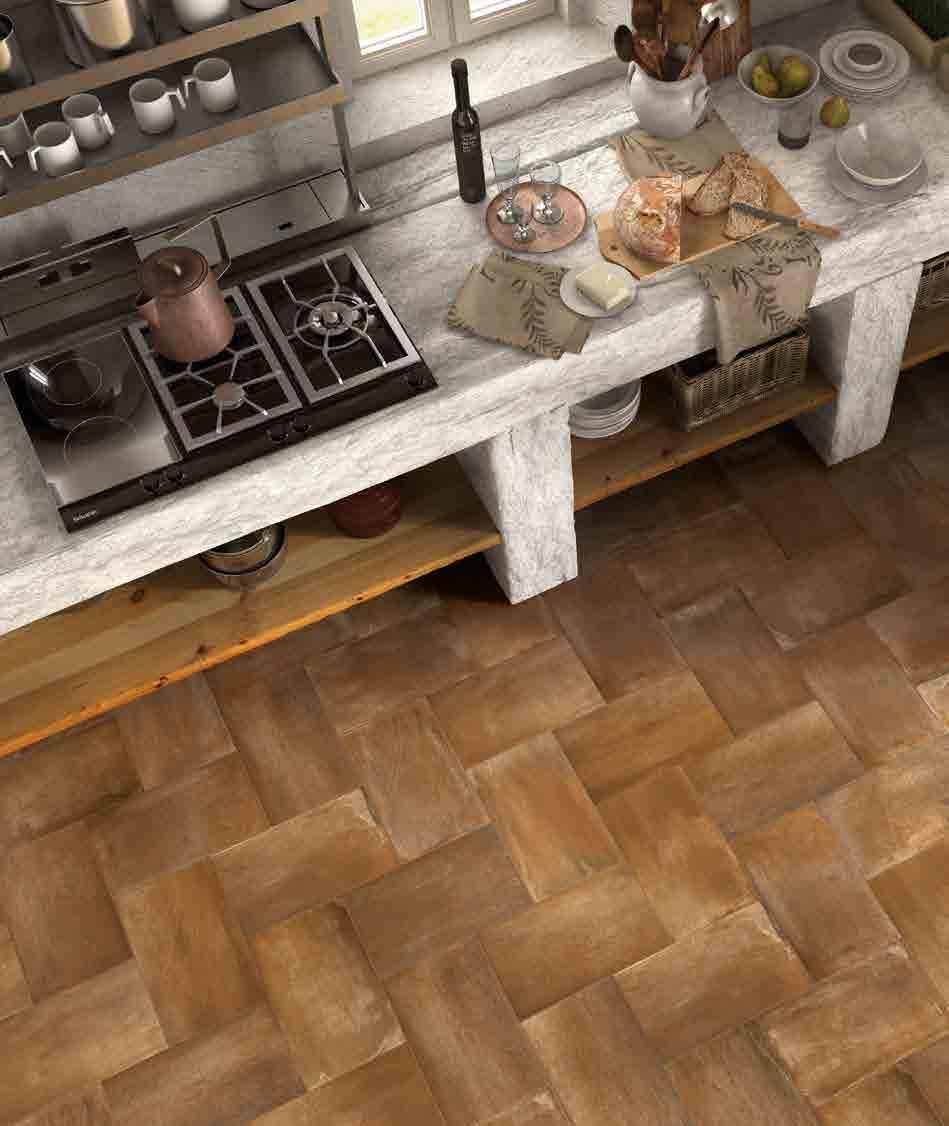 Cotto Royal IN DOOR Sensory factor. All the flavour of country-style flooring in old country houses is enhanced by the tactile dimension of these soft, enveloping surfaces.