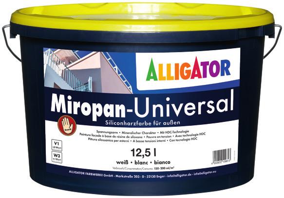 Miropan-Fassa denfarbe verbindet die Vorteile einer modernen Siliconharz farbe mit der Elastizität rissüberbrückender Systeme, was durch das RMI-Prüfzeugnis bestätigt wird!