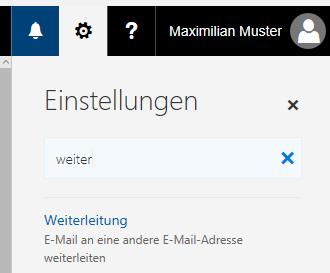 4 Weiterleitung für E-Mails einrichten 1. Klicken Sie nach dem erstmaligen Anmelden auf die Anwendung «E-Mail». Es wird eine neue Registerkarte geöffnet und Outlook geladen.