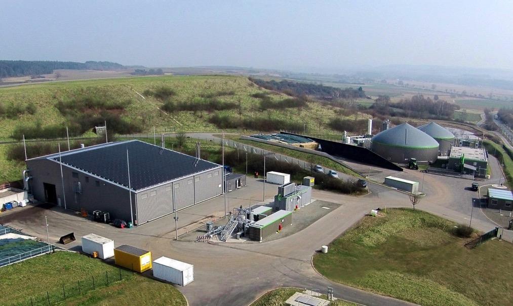 Solaranlage Biogasanlage I (Trockenfermentation) mit Blockheizkraftwerk Biogasanlage II