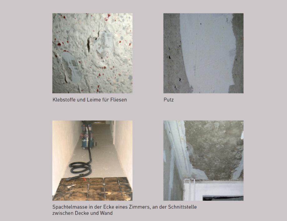 Fundstellen Asbest in - Putz- und Spachtelmassen