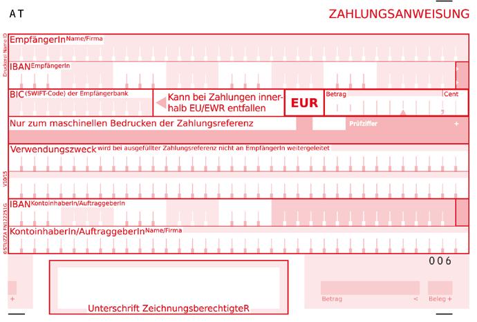 Je nach nationaler Ausprägung von Kontonummer und Bankleitzahl ist die IBAN unterschiedlich lang. Eine österreichische IBAN hat immer 20 Stellen.